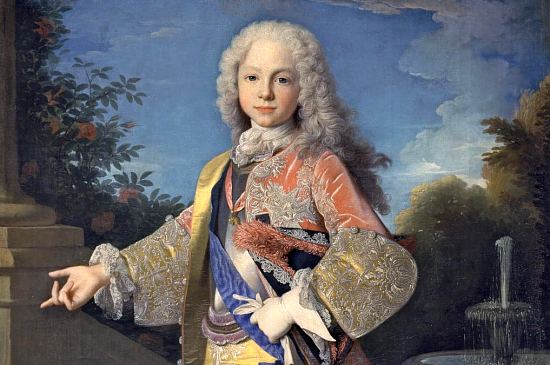 L'infant Ferdinand, futur roi d'Espagne, vers 1723. Détail de l'huile sur toile réalisée par Jean Ranc