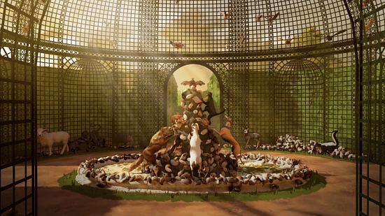 Le bosquet du Labyrinthe. Image tirée de l'expérience Les Jardins disparus du Roi soleil
