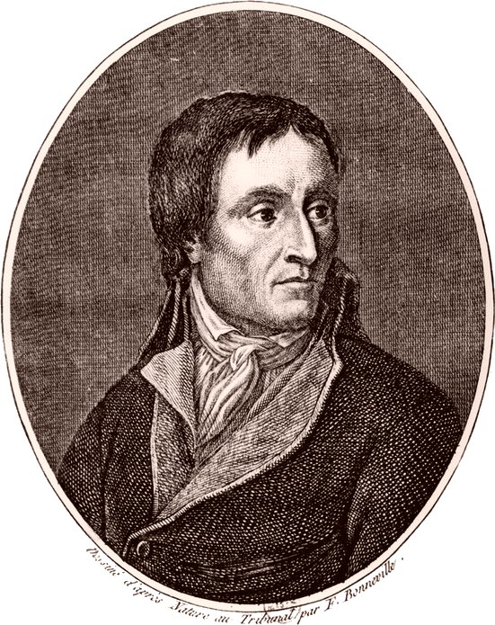 Jean-Baptiste Carrier. Gravure réalisée d'après un dessin de François Bonneville (1794)