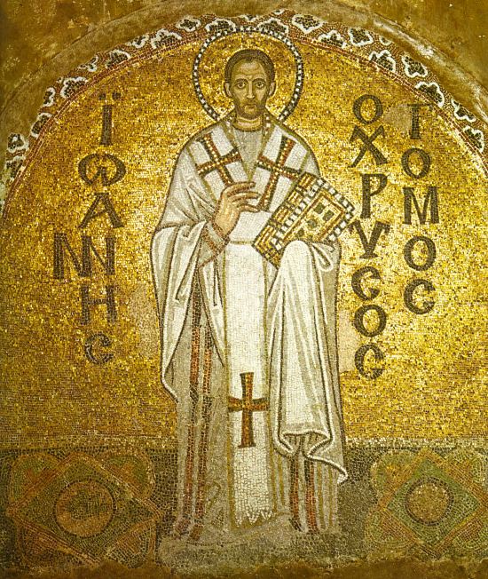 Saint Jean Chrysostome. Mosaïque du IXe siècle, Sainte-Sophie