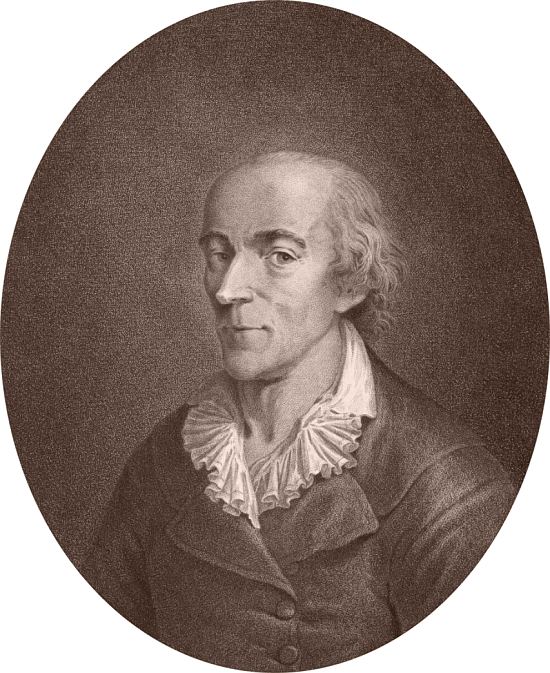 Jean-Marie Roland de La Platière, ministre de l'Intérieur de mars à juin 1792 puis d'août 1792 à janvier 1793. Gravure d'époque de Nicolas Colibert