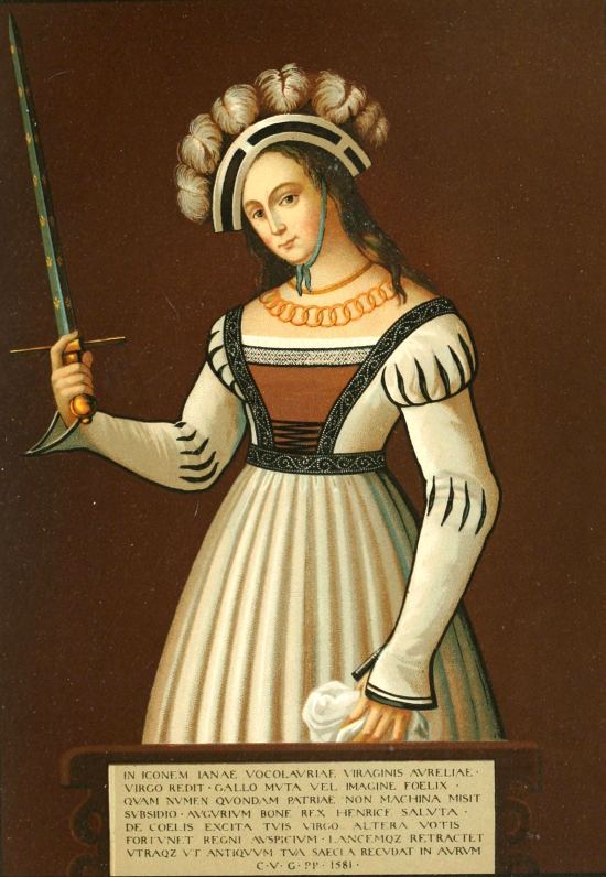 Jeanne d'Arc. Peinture de 1581 reproduite dans Jeanne d'Arc, par Henri Wallon, édition de 1877