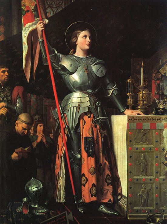 Jeanne d'Arc au sacre du roi Charles VII, dans la cathédrale de Reims. Peinture de Jean-Auguste-Dominique Ingres (1851)