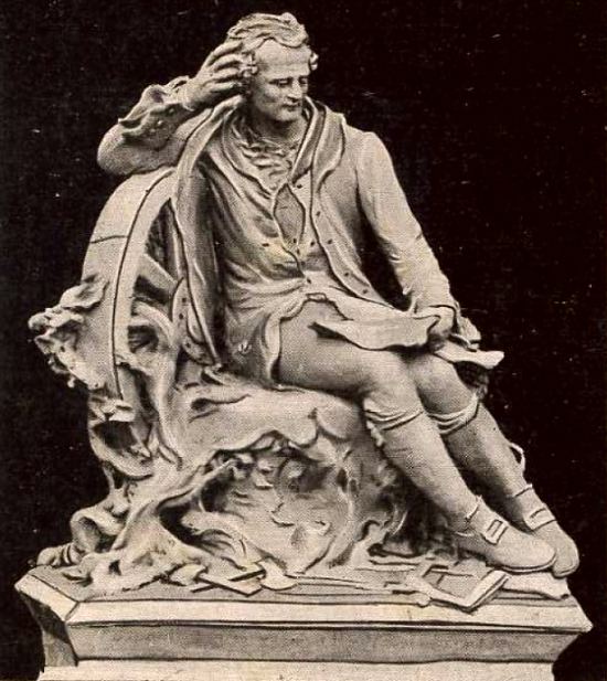 Projet du monument Cugnot. La statue en bronze sera érigée en 1912 à Void (Meuse), sa ville natale, et sera fondue par les Allemands durant la Seconde Guerre mondiale