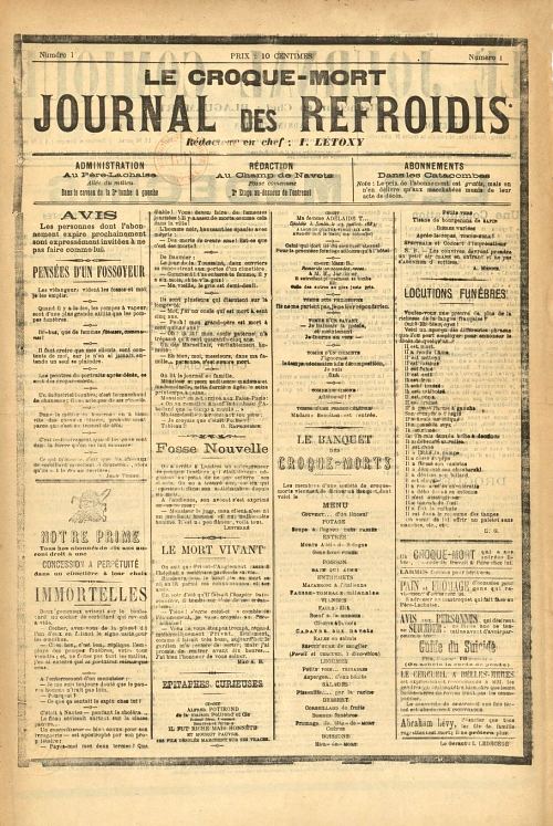 Numéro 1 du journal Le Croque-mort (1887)