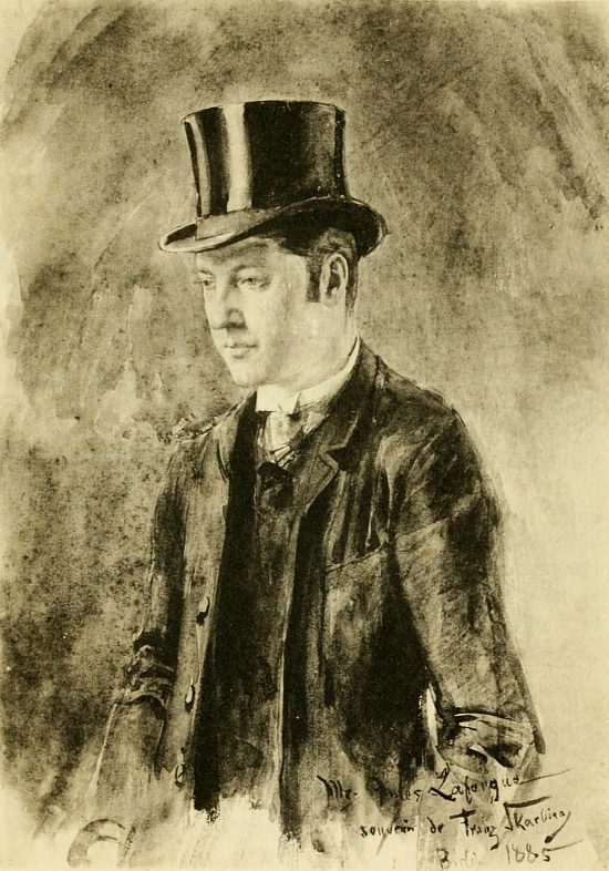 Portrait à l'aquarelle de Jules Laforgue en 1885, par Franz Skarbina. Illustration extraite de Berlin : la cour et la ville par Jules Laforgue avec une introduction de G. Jean-Aubry, paru en 1922