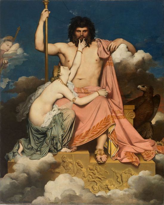 Jupiter et Thétis. Peinture de Jean-Auguste-Dominique Ingres (1811)