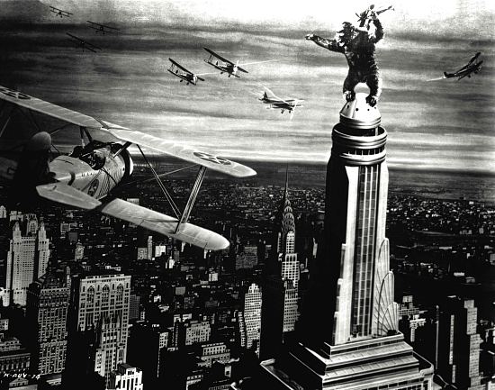 Image extraite de la séquence finale du film King Kong de 1933