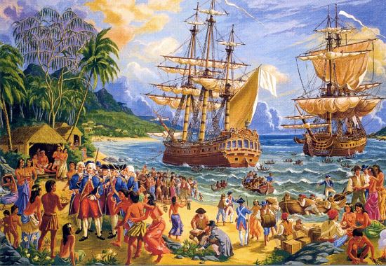 Escale de La Pérouse à l'île Maui (Hawaï) le 30 mai 1786