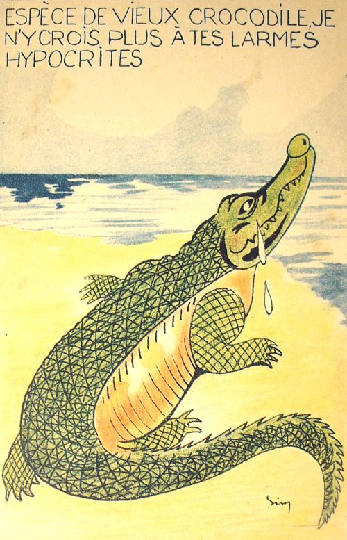 Larmes de crocodile. Illustration de l'affichiste Sim