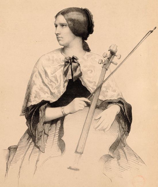 Lise Cristiani. Lithographie réalisée en 1860 d'après une peinture de Thomas Couture
