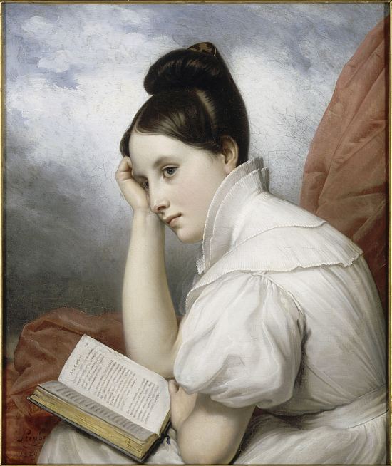 La Liseuse. Peinture de Charles de Steuben (1829)