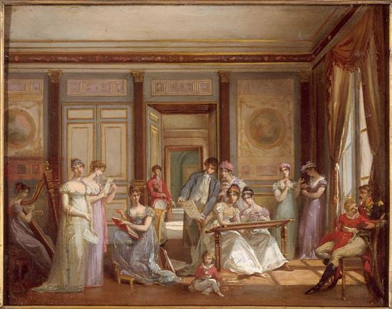 Les Loisirs de la Malmaison. Peinture de Victor Viger du Vigneau (1869)