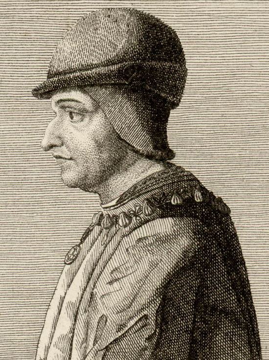 Louis XI. Gravure extraite des albums du roi Louis-Philippe constitués dans la première moitié du XIXe siècle