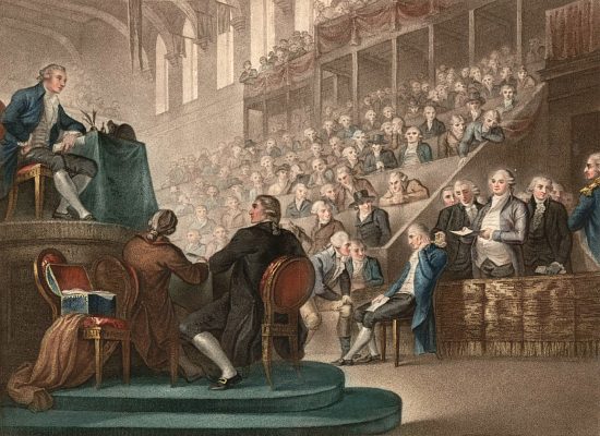 Louis XVI à la barre de la Convention nationale le 26 décembre 1792. Estampe de 1796 de Domenico Pellegrini