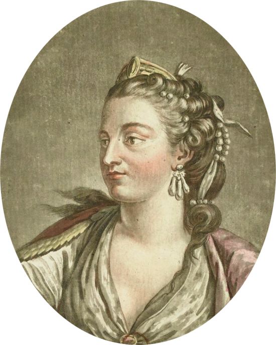 Mademoiselle Clairon. Estampe de Jean-François Janinet (1752-1814)