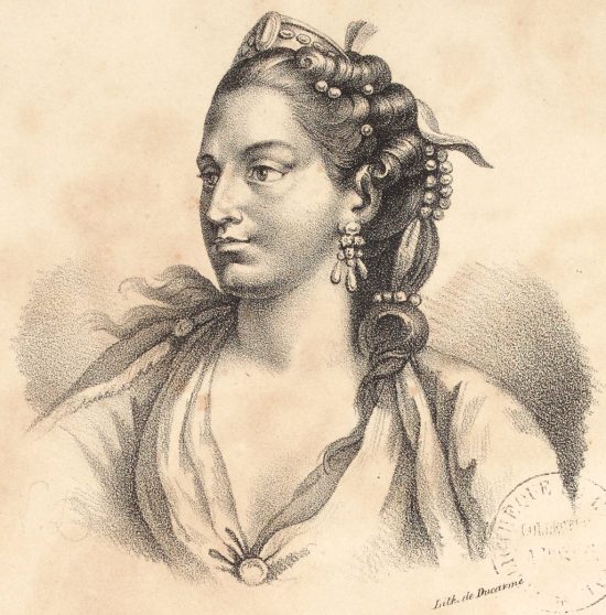 Mademoiselle Clairon. Lithographie de Pierre-François Ducarme (vers 1820-1830)