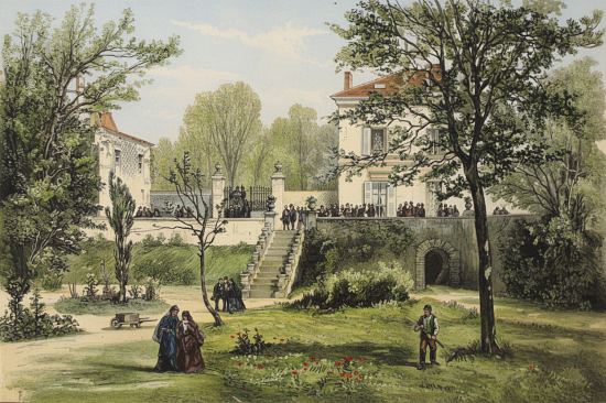 Maison et jardin de Théophile Gautier à Neuilly, le jour de ses funérailles