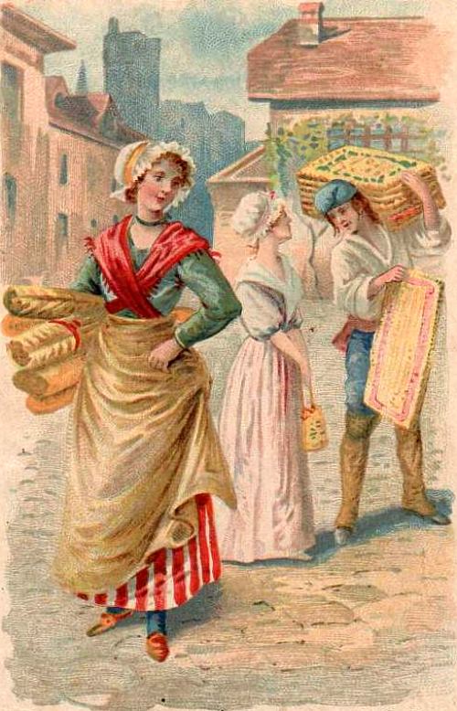 Marchand de paillassons. Chromolithographie du XIXe siècle