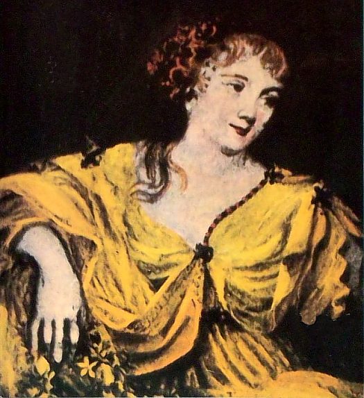 Catherine de Vivonne, marquise de Rambouillet. Illustration de couverture de l'ouvrage Madame de Rambouillet ou la magicienne de la Chambre bleue (par Nicole Aronson) paru en 1988