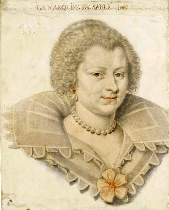 Madeleine de Souvré, marquise de Sablé (1599-1678). Dessin de Daniel Dumonstier réalisé en 1621