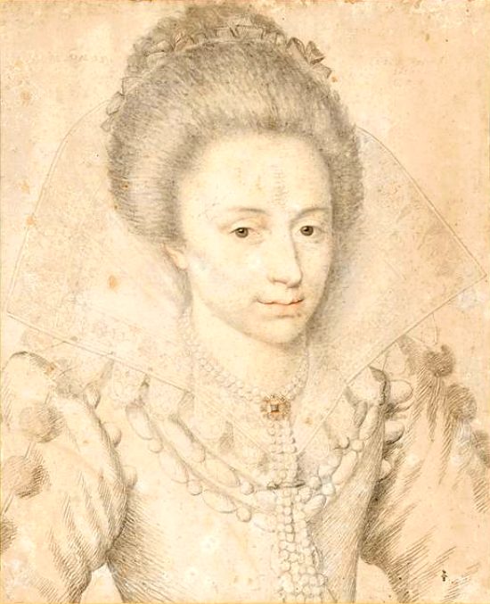 Jacqueline de Harlay, marquise de Villeroy (1577-1618). Dessin de Daniel Dumonstier réalisé en 1610