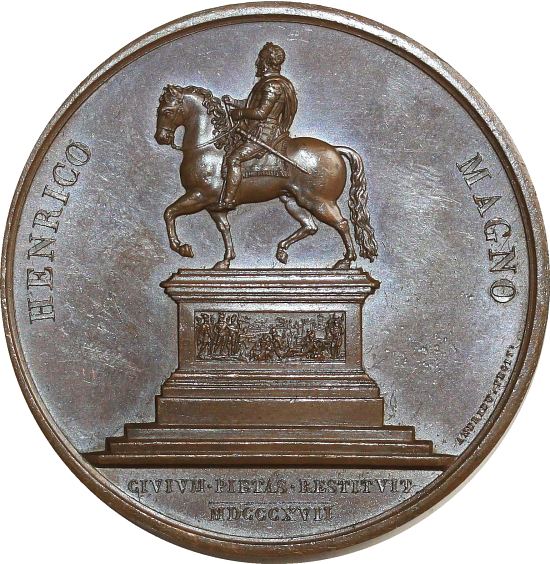 Médaille Louis XVIII de la statue équestre du roi Henri IV