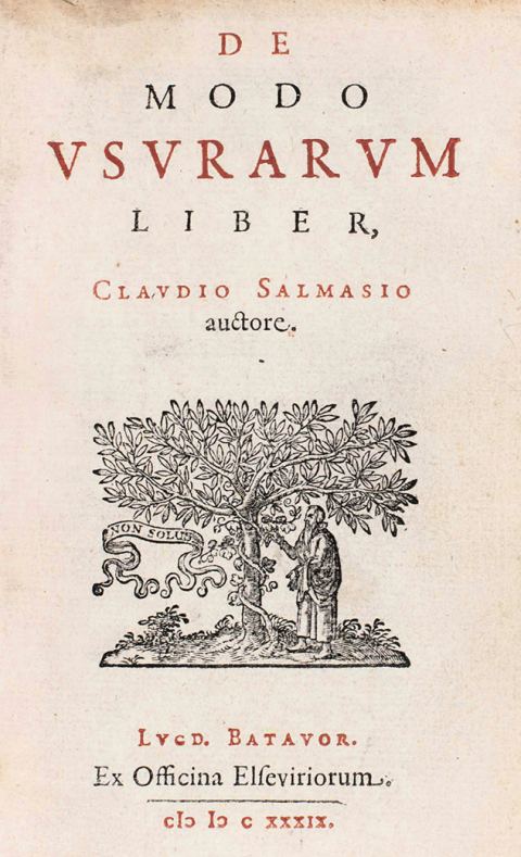 De modo usurarum liber par Claude Saumaise, paru en 1639