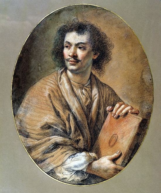 Molière. Dessin de Claude Lefèbvre (1632-1675) à la craie noire et rouge