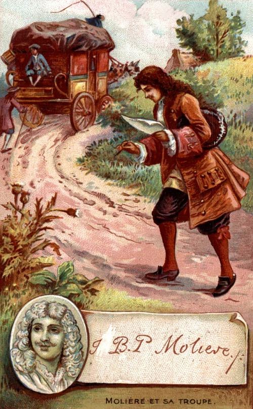 Molière et sa troupe. Chromolithographie publicitaire de la fin du XIXe siècle