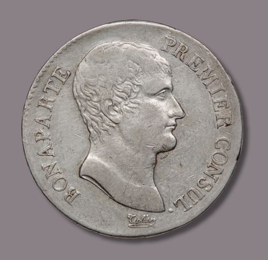 Pièce de 5 francs de Bonaparte, Premier consul, découverte à Clisson