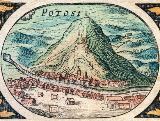 Vue du Potosi. Gravure hollandaise de 1645