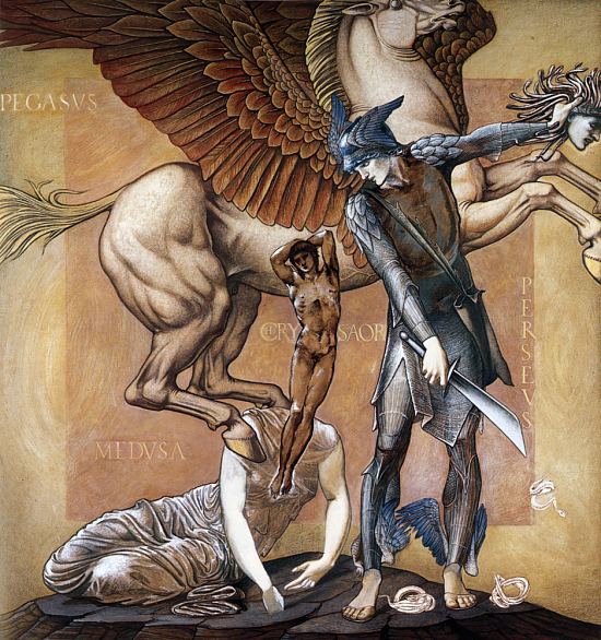 La Mort de Méduse. Aquarelle d'Edward Burne-Jones (1882)