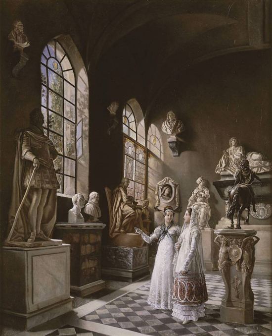 La Salle du XVIIe siècle au musée des Monuments français. Peinture de Léon Cochereau