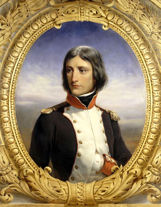 Napoléon Bonaparte en uniforme de lieutenant-colonel du premier bataillon de la Corse en 1792. Peinture de Henri-Félix-Emmanuel Philippoteaux (1834)