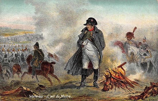 Napoléon lors de la bataille de Waterloo