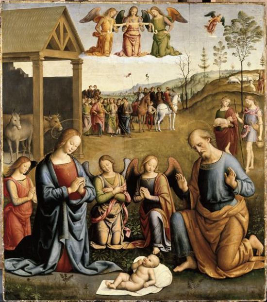 Nativité du Christ. Oeuvre du XVIe siècle de Giovanni Di Pietro