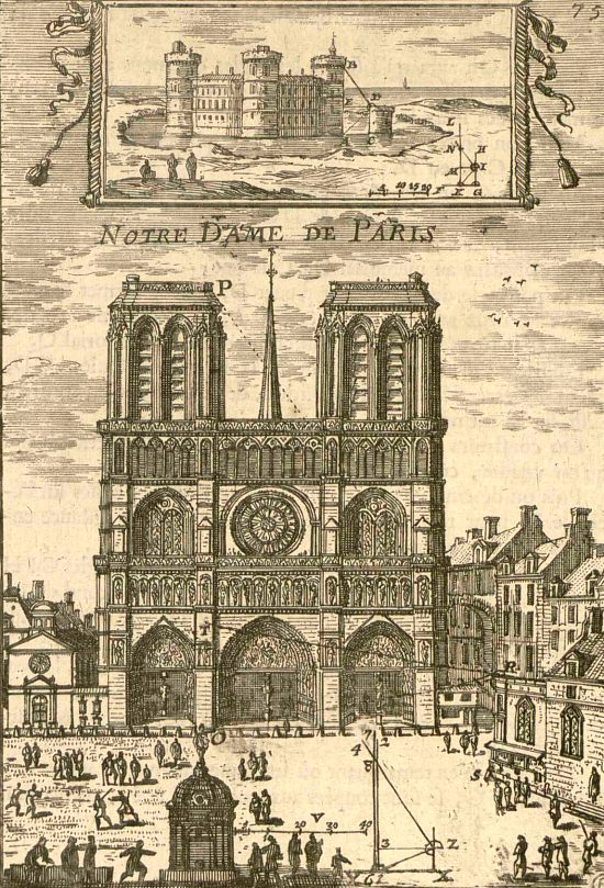 Notre-Dame de Paris. Gravure d'Alain Manesson-Mallet (1702)