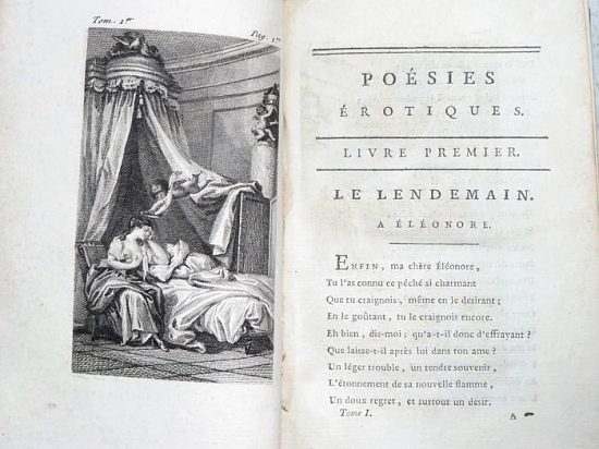 Page extraite des OEuvres complètes du Chevalier de Parny. Éditeur Hardouin (1788)