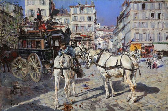 Omnibus de la place Pigalle. Peinture de Giovanni Boldini (vers 1882)