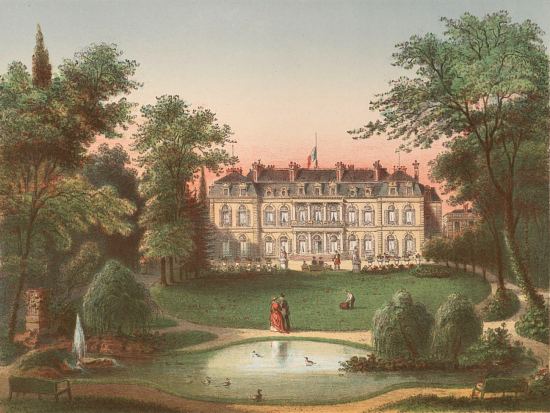 Le Palais de l'Elysée. Estampe du XIXe siècle publiée par l'imprimeur Bachelin-Deglorenne