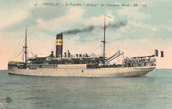 Le paquebot Afrique. Carte postale des années 1910