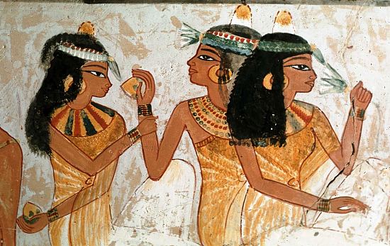 Décoration découverte dans le tombeau TT52 du scribe Nakht (astronome d'Amon) situé dans la vallée des Nobles en Égypte et datant de la XVIIIe dynastie (1500 à 1300 avant notre ère)