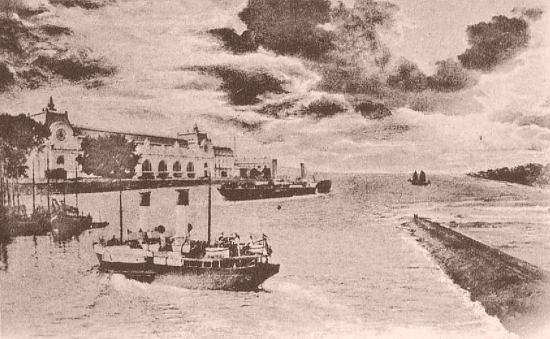 Paris port de mer : gare du Quai d'Orsay. Montage photo de 1903