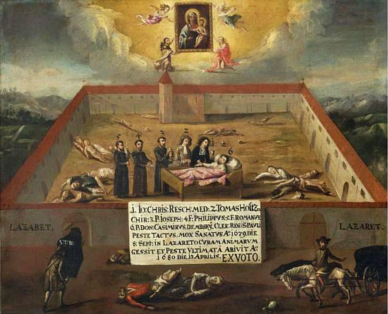 Tableau votif avec pour thème la grande peste de Vienne de 1679, église Saint-Michel de Vienne (Autriche)