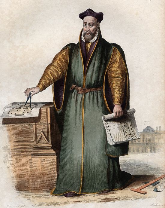 Philibert de l'Orme. Gravure (colorisée ultérieurement) de Claudius Jacquand (1803-1878)