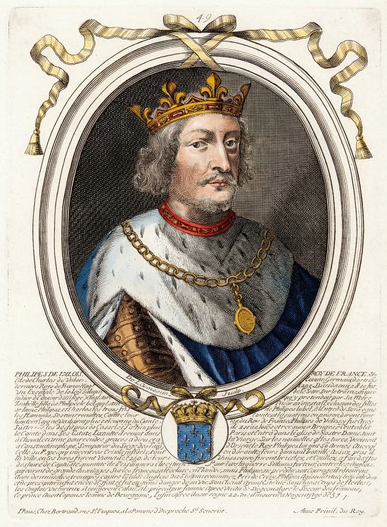 Le roi Philippe VI de Valois, sous le règne duquel fut adoptée l'ordonnance généralisant la gabelle. Gravure publiée dans Les augustes représentations de tous les rois de France, depuis Pharamond jusqu'à Louis XIV dit le Grand, à présent régnant paru en 1688