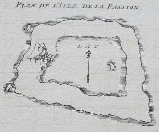 Relevé de l'île de La Passion effectué par Michel Dubocage et Martin de Chassiron