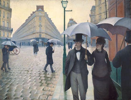 Rue de Paris, temps de pluie. Peinture de Gustave Caillebotte (1877)