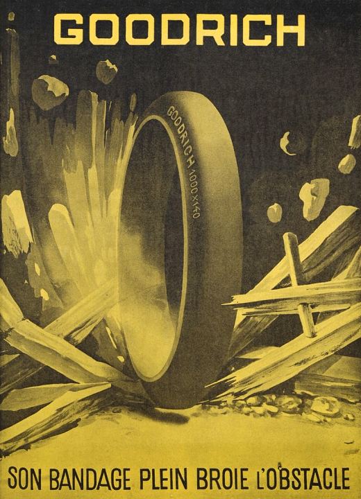 Encart publicitaire pour les pneus Goodrich publié dans le numéro du 15 septembre 1919 de la revue Automobilia